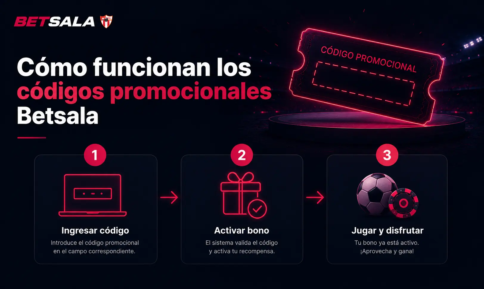 Cómo funcionan los códigos promocionales Betsala
