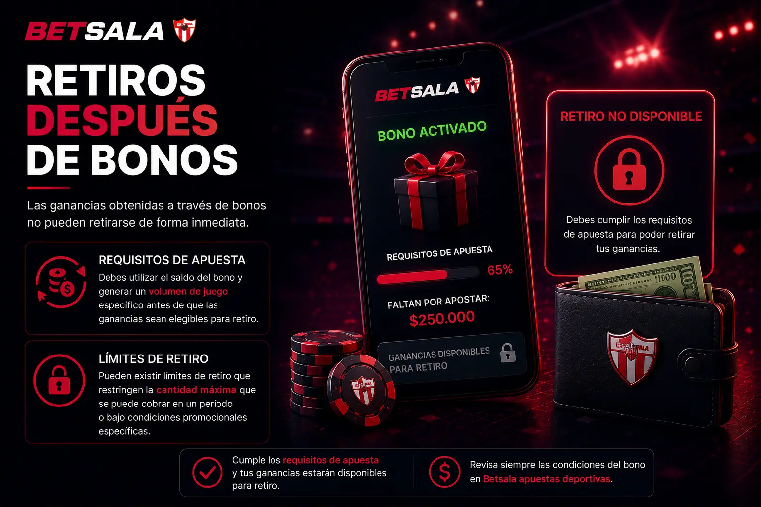 Retiros después de bonos